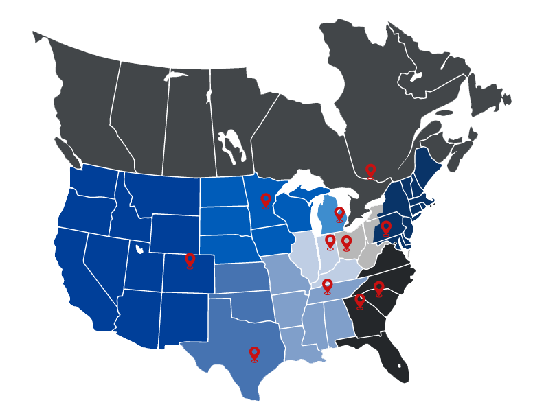OTC DAIHEN regional sales map